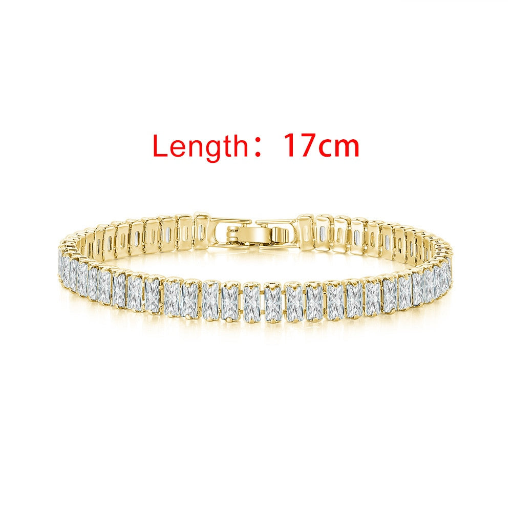 Iced Out Zircon Tennis Bracelet For Women Luxury Crystal Bracelets Men&#39;s Hand Chain Hippie Trendy Accessories Jewelry Gifts H167