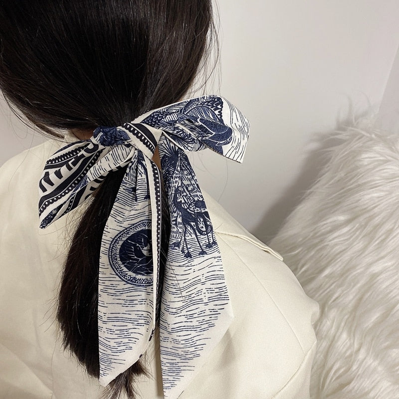 2022 Korean Version Autumn And Winter New Tarot Flamingo Women 100% Twill Decoration Ribbon Tie Bag silk scarf Hair Band Scarf