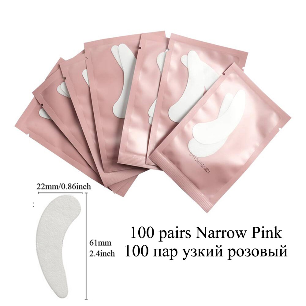 100Pairs Lint Free Under Eye Gel Pads Hydrating Eye Paper Patches Grafted Eyelashes Extension Eye Tips Sticker Wraps Makeup Tool