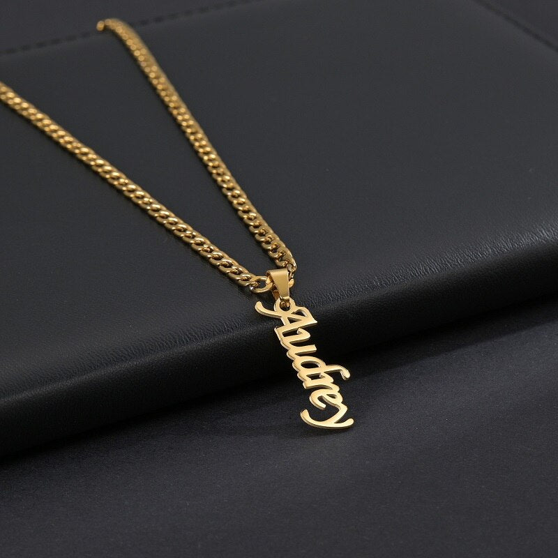 Custom Name Necklace Custom Jewelry Stainless Steel Personalized Crown Pendant For Women подвеска Men Collars Thick Chain Gifts