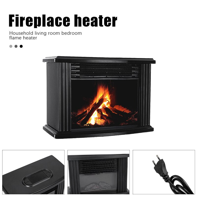 1000W Electric Fireplace Heater With Remote Control Tabletop Warmer Flame Heater Winter Heating Machine For Room Office Heating