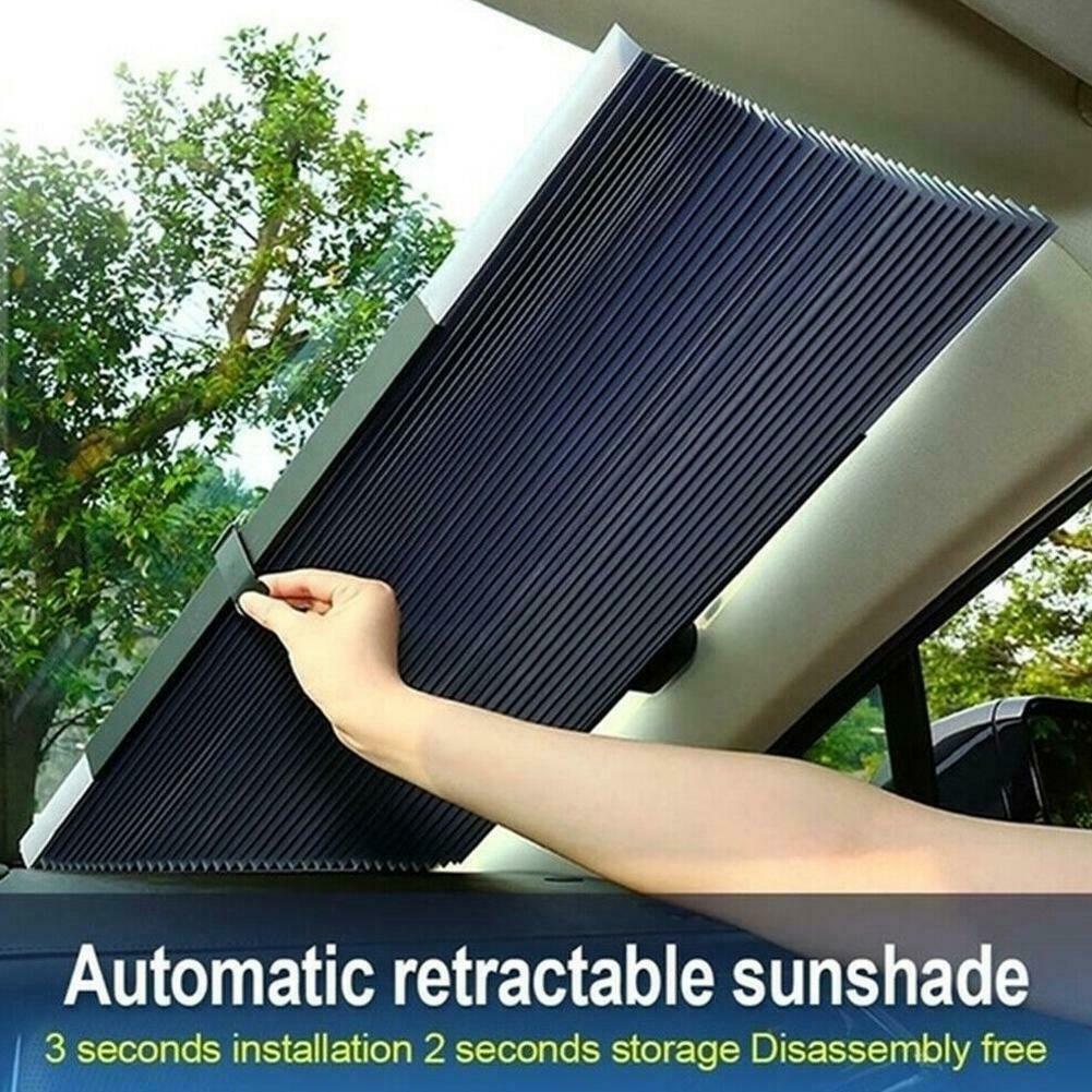 Auto Retractable Car Windshield Sun Shade Automatic Extension Car Cover Window Sunshade UV Sun Visor Protector Curtain 46CM