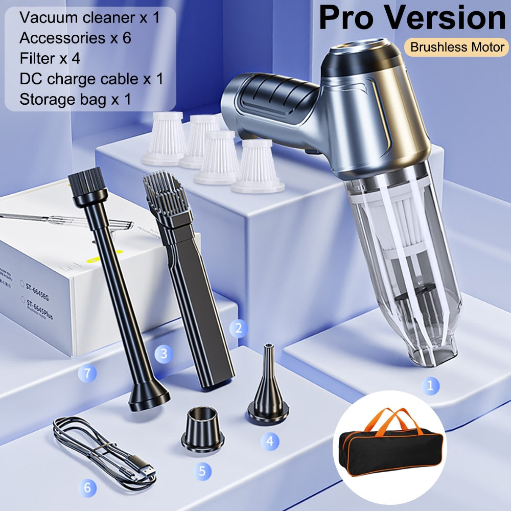 Car Vacuum Cleaner 95000PA Strong Suction Wireless Portable Vacuum Cleaner Dual Use Mini Handheld Cleaning For Car Home Desktop