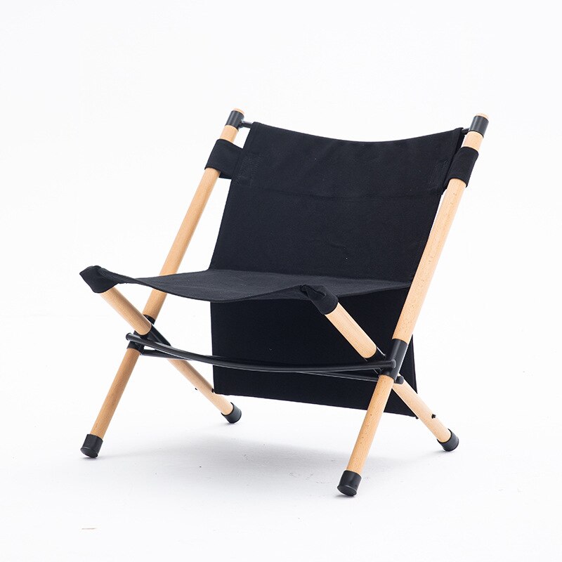 Garden Outdoor Camping Chair Solid Wood Kermit Chair Folding Stick Chair Lunch Break Back Chair Beach Balcony Leisure Chair