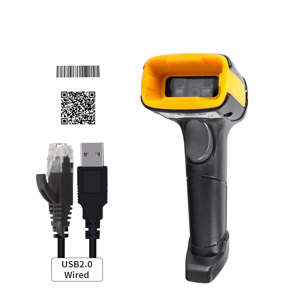 Holyhah K2 Handheld Wireless Barcode Scanner And K1 Wired 1D/2D QR Bar Code Reader PDF417 for Inventory POS Termina