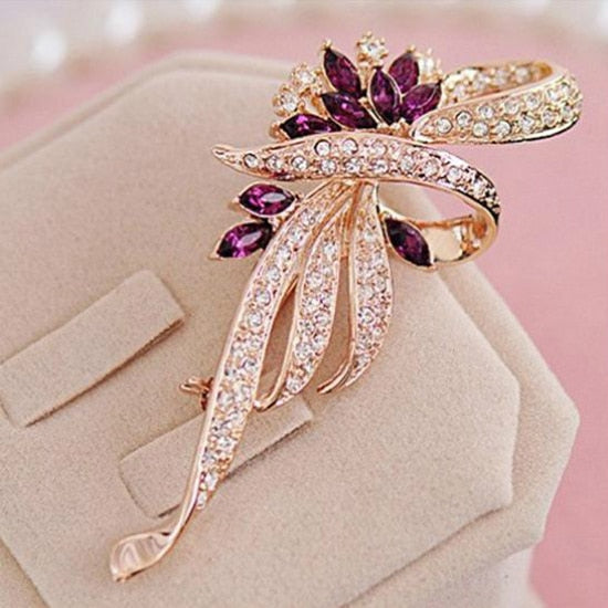 New 2021 Factory Direct Korean-Style Elegant Crystal All-match Brooch Gift Fashion Alloy Accessory Women&#39;s Corsage