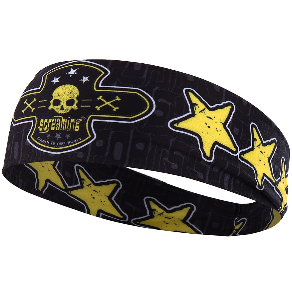 Gothic Skull Headband Sweat Bandage Sport Head Hair Band Workout Tennis Fitness Jog Basketball Running Scary Sweatband Women Men