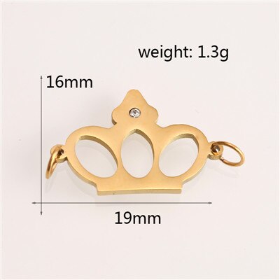 Pendants Charms for Jewelry Making Gold Color Stainless Steel CZ Heart Geometric Fashion Bracelet Necklace Accessaries Wholesale