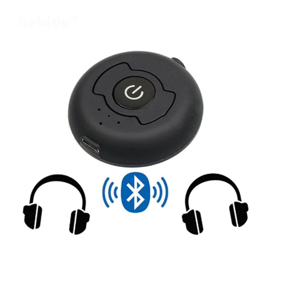 Bluetooth Spliter 5.0 Audio Transmitter For TV PC Connect 2 Headphones 3.5mm AUX Low Latency Stereo Wireless Adapter