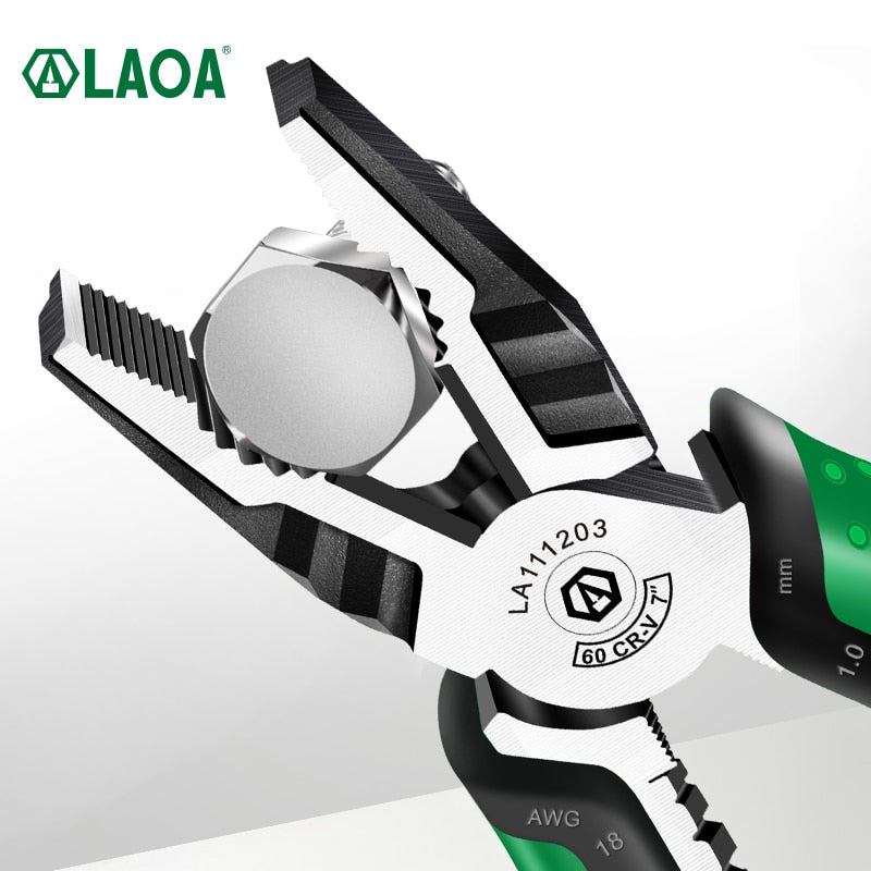 LAOA Wire Cutters Industrial Grade Hand Pliers Household Sets Multifunctional 7 inch Electrician Long Nose Diagonal Pliers