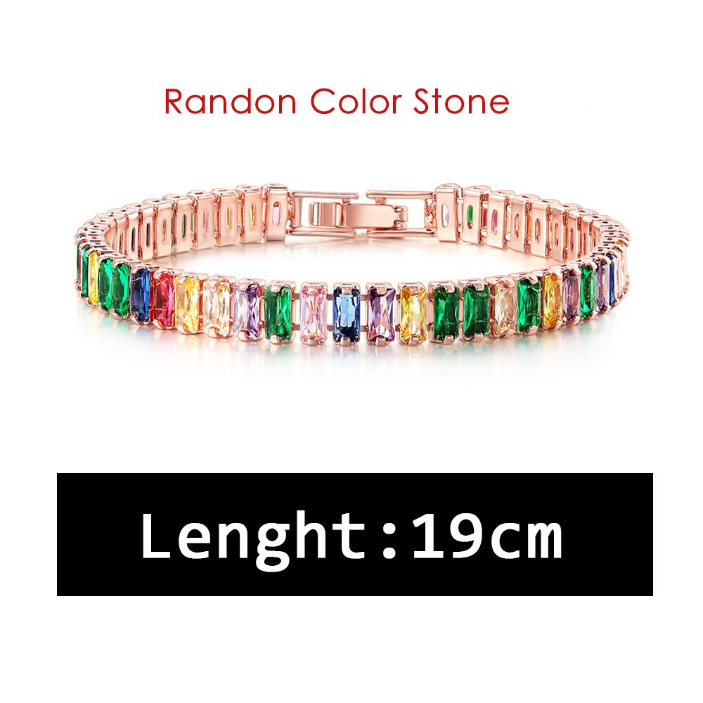 Luxury CZ Tennis Bracelet for Women Gold Color Bangle Korean Style Crystal Hand Chain Fashion Jewelry Zirconia Accessories H167