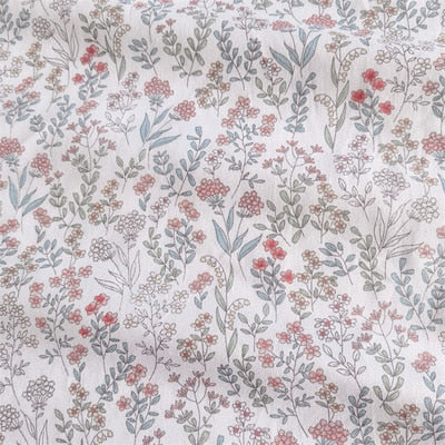 Fresh Floral Twill Cotton Fabric (50x160cm) - Ideal for DIY Baby Clothes, Newborn Pajamas, Quilt Covers, and Bed Sheets - High-Quality Sewing Cloth for Crafting