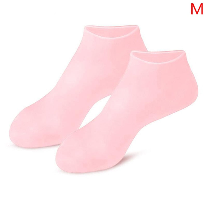 1Pair Feet Care Socks Spa Home Use New Silicone Moisturizing Gel Heel Socks Cracked Foot Skin Care Protectors Anti Cracking