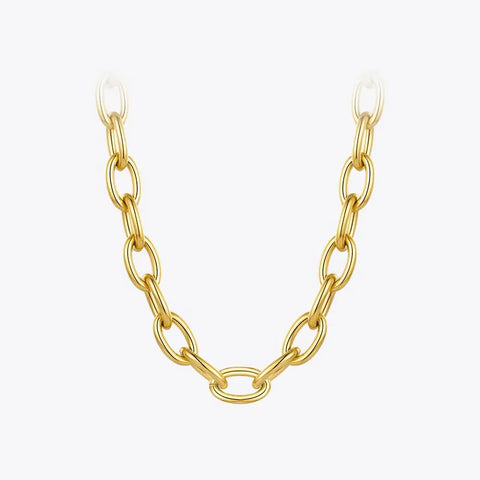 ENFASHION Punk Circle Choker Necklaces For Women Gold Color Stainless Steel Chunky Chain Necklace 2020 Fashion Jewelry P203142