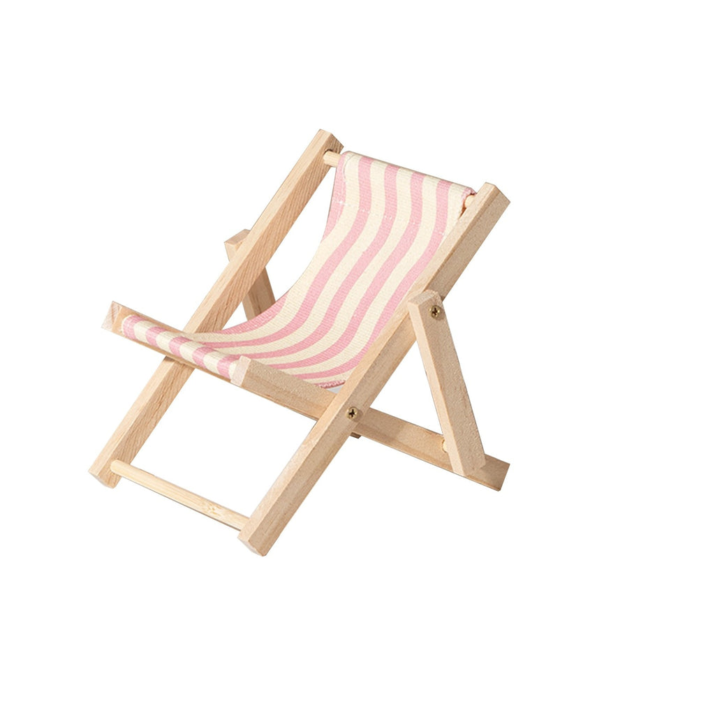 Creative Mobile Phone Holder Wood Foldable Beach Chair Shape Stand Portable Smartphone Desk Bracket For Samsung Huawei Xiaomi