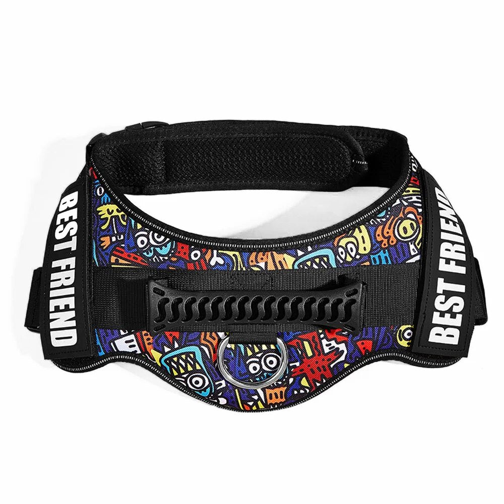 Reflective Adjustable Dog Nylon Harnesses with Customizable Name Labels Dog Vest Strap for Large Medium Small Dogs Drop-Shipping