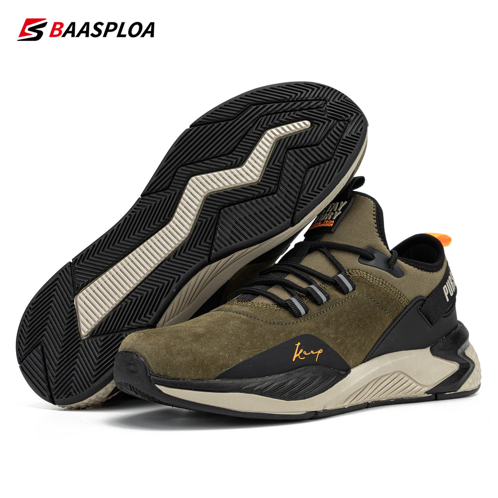 Baasploa 2023 Men Running Shoes Non-slip Shock Absorption Sneaker Lightweight Tennis Shoe Waterproof Man Breathable Casual Shoes