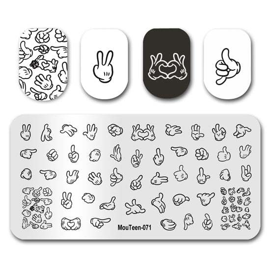 Nail Stamping MouTeen148 Cartoon Big Size Head Disney Nail Plates Stamp King Manicure Set For Nail Art Stamping