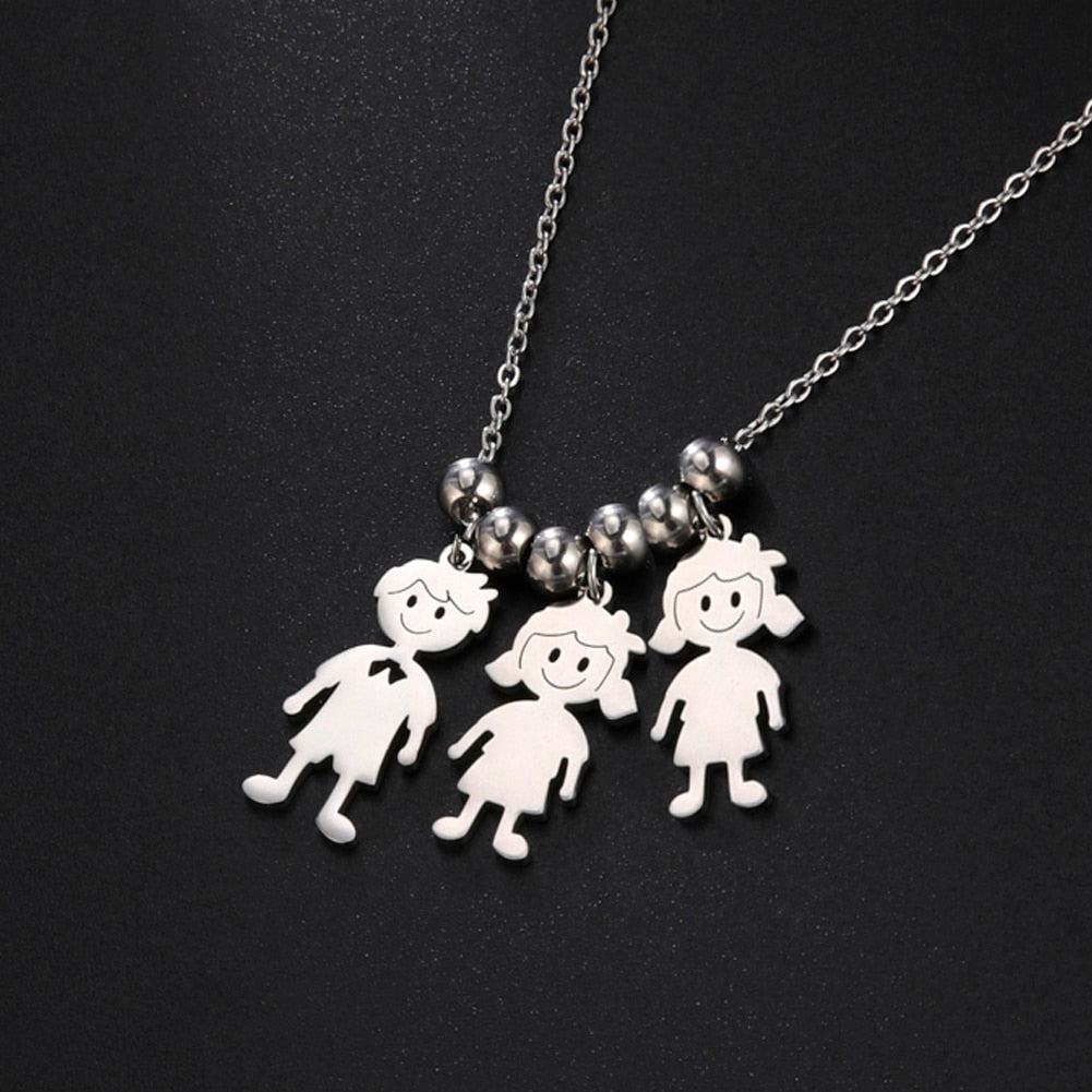 Personalized Necklace Child Kid Mother Mom Custom Product Name Chain Family Boy Girl Gift For Women Man Stainless Steel Jewelry