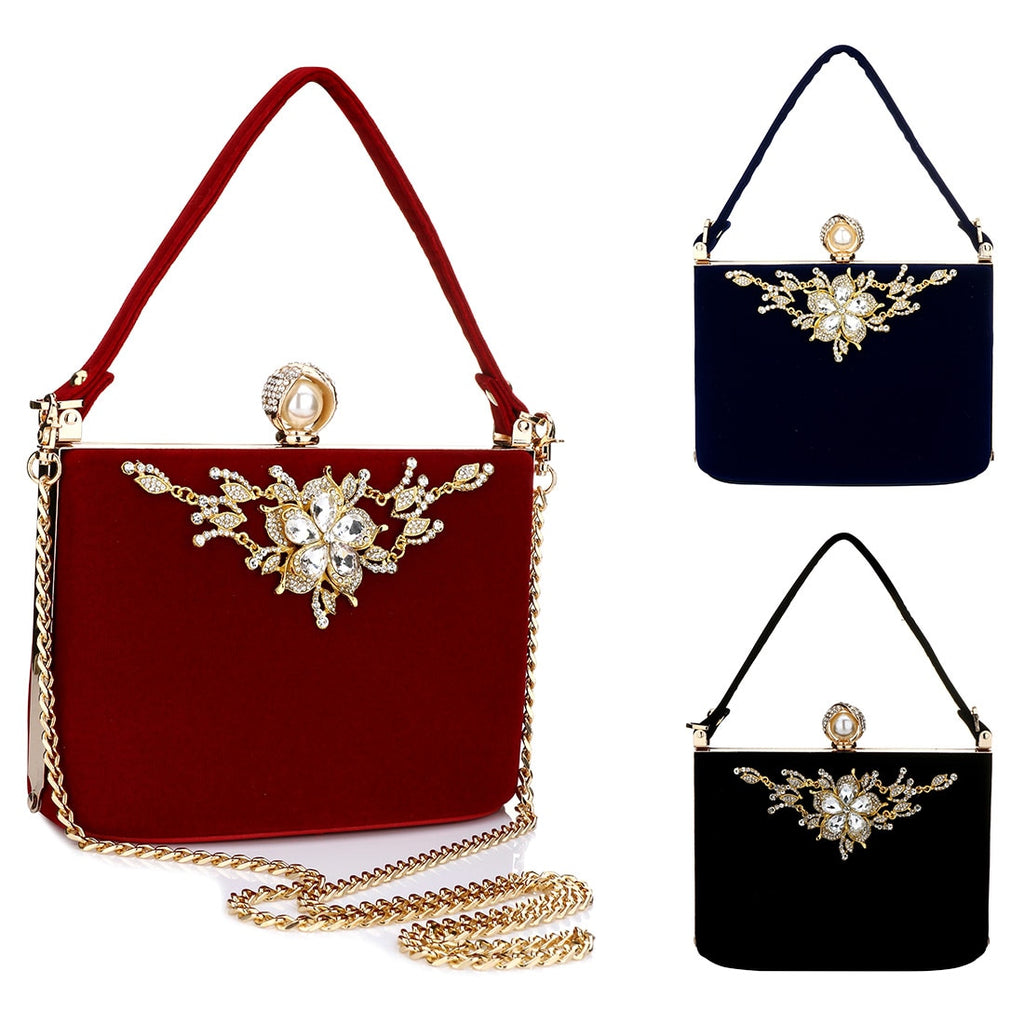 YYW Crystal Clutches Bag Party purse Women Evening Bags Handbag crossbody messenger bags wedding Purse Fashion Designer Chain