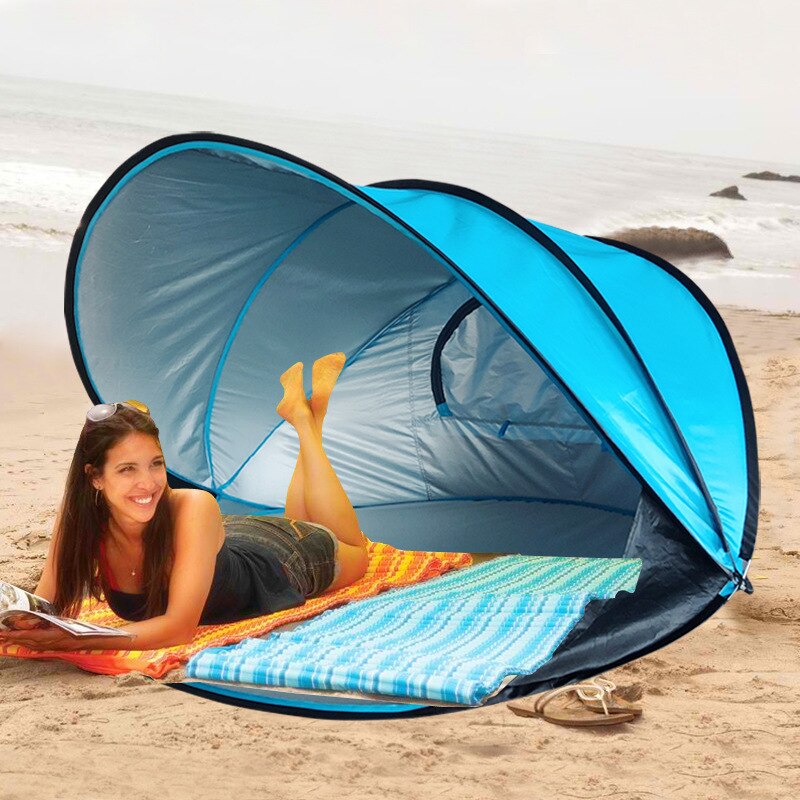 Pop Up Automatic Beach Tent 2-3 Person Speed Open Portable UV Shade Sun Shelter Fishing Park Travel BBQ Car Awning Pergola Tent