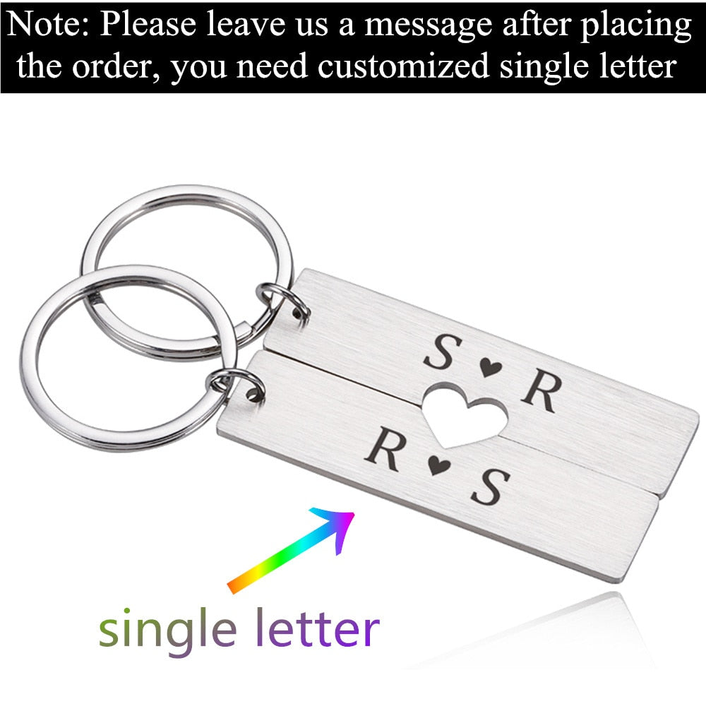 Customized Couples Keychain Boyfriend Girlfriend Keyring Husband Anniversary Valentine Day Gift Pinky Promise Women Men KeyChain