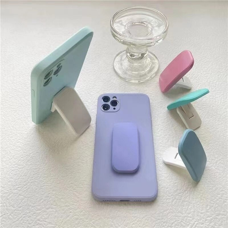 Mobile Phone Desktop Holder Folding Push-Pull Stick Chair Shape Stand Finger Ring Buckle Mount For POCO Xiaomi Huawei iPhone 14