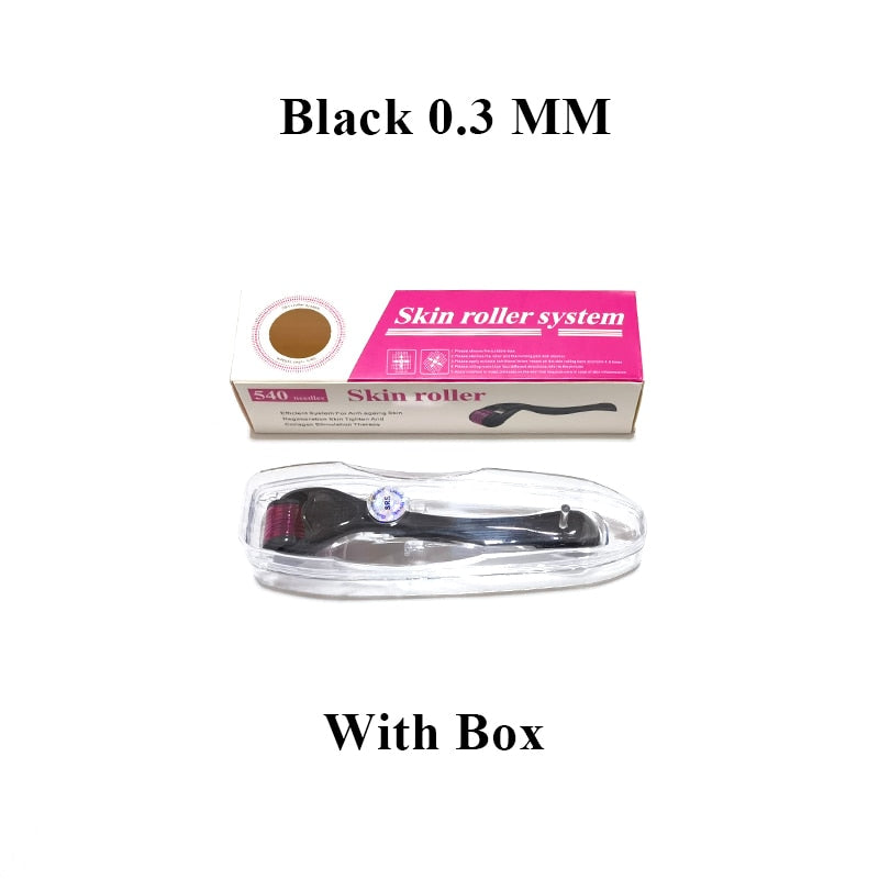 Black Dermaroller DRS 540 Micro Needles Derma Roller Titanium Mezoroller Microneedle Medical Therapy Skin Care Tool Treatment