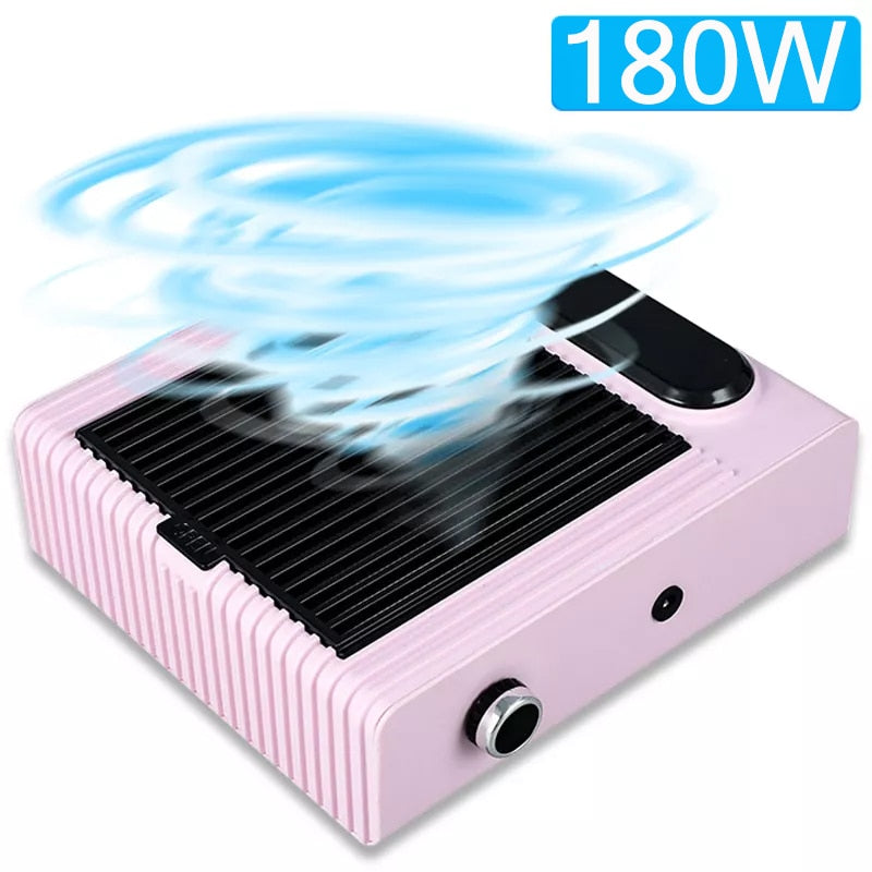 180W Nail Vacuum Cleaner for Manicure Pedicure with Removable Filter Strong Power Nail Dust Collector Adjustable Manicure Machin