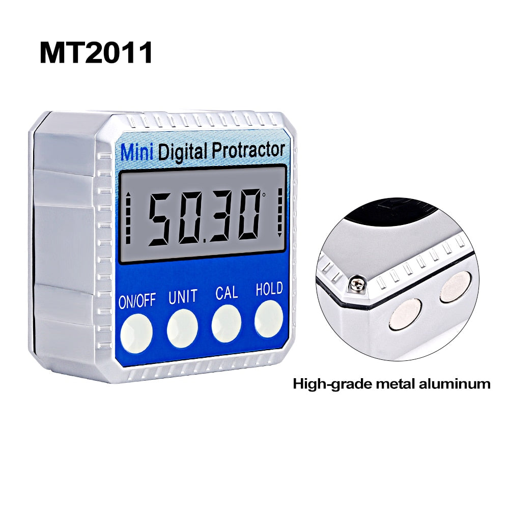 RZ Digital Level Angle Gauge 360° Mini Measuring Digital Inclinometer With Magnetic Base Electronic Universal Bevel Protractor