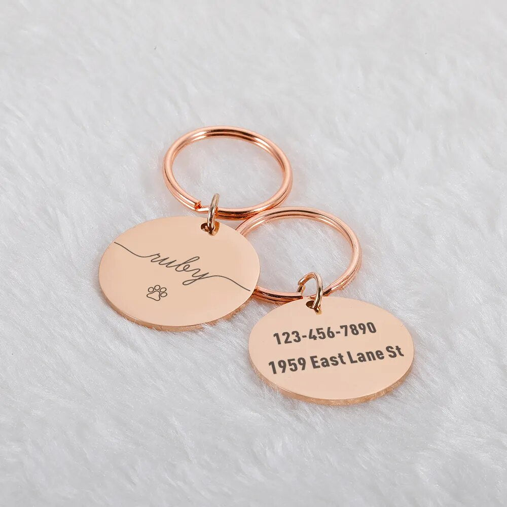 Personalized Pet Id Tags Medal Customized Dog Collar With Name Number Kitten Dogs Anti-lost Pendant Engraving DIY Accessories