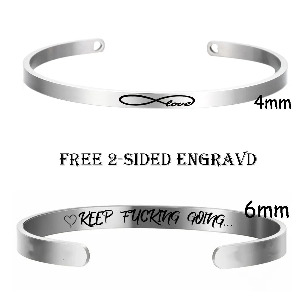 Personnalisé Bracelet for Women Custom Necklace Bar Engraved Name Text Mantra Bangle Cuff Stainless Steel Jewelry for Women Gift