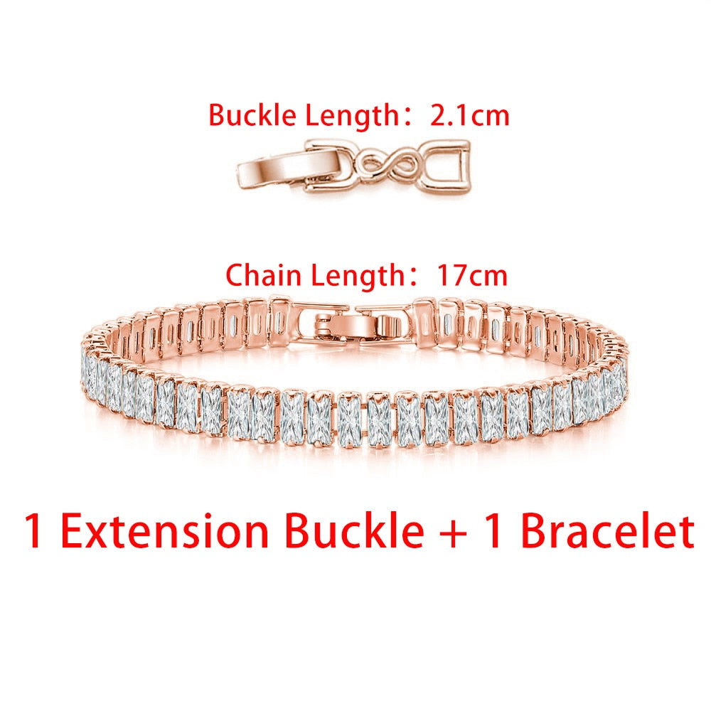 Iced Out Zircon Tennis Bracelet For Women Luxury Crystal Bracelets Men&#39;s Hand Chain Hippie Trendy Accessories Jewelry Gifts H167