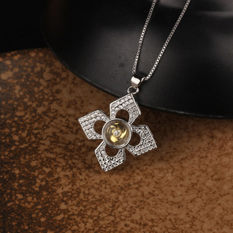 New Arrival AAA Cubic Zirconia Pave Gold Silver Color Crystal Necklace Women's Jewelry.