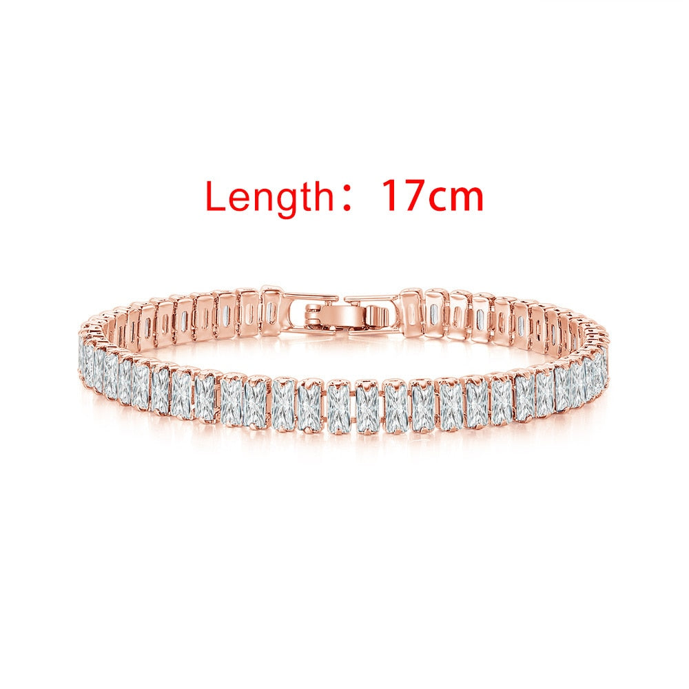 Iced Out Zircon Tennis Bracelet For Women Luxury Crystal Bracelets Men&#39;s Hand Chain Hippie Trendy Accessories Jewelry Gifts H167