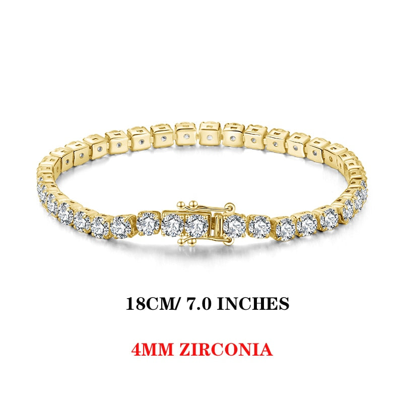 Rinntin SB94 Tennis Bracelet - A stunning piece of fine jewelry for women, crafted from 100% Real 925 Sterling Silver and adorned with sparkling AAAA Austrian Cubic Zirconia