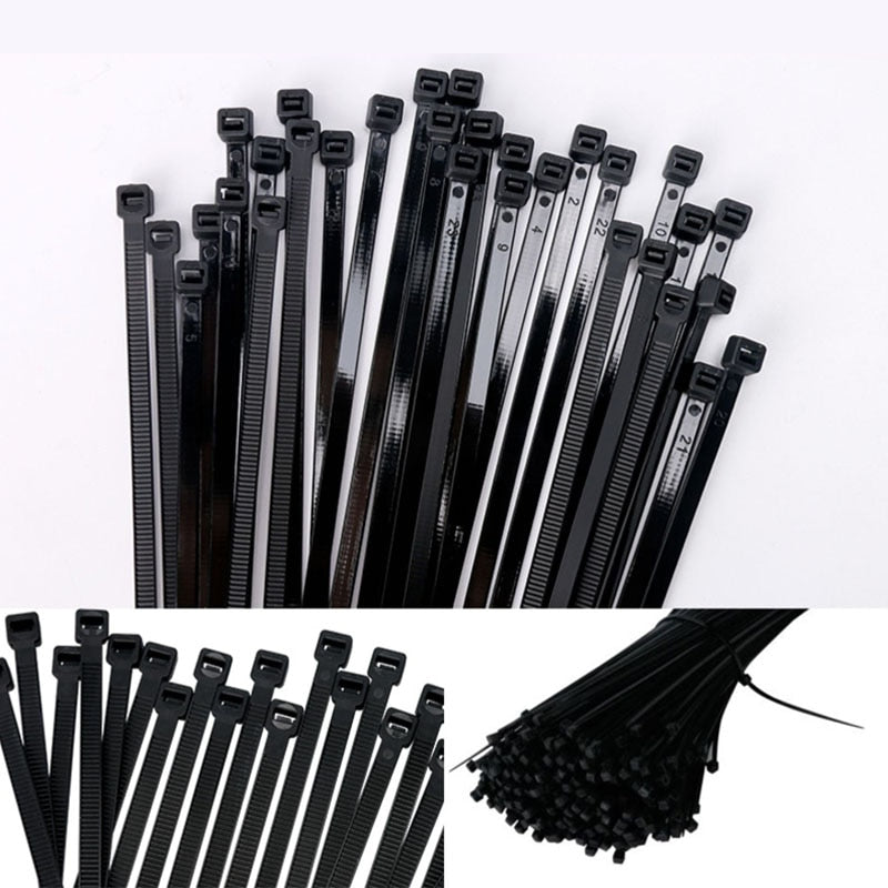 Self-locking plastic nylon cable tie 100 pieces black 5x300 cable tie fastening ring 3x200 industrial cable tie cable tie set