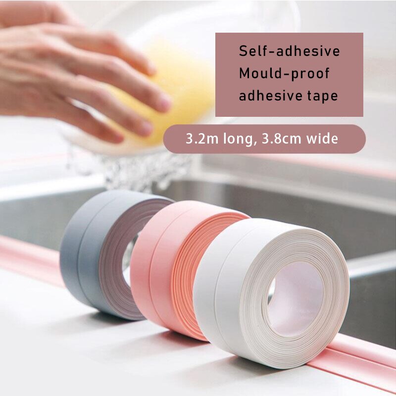 Kitchen Bathroom Waterproof Mildew Proof Tape Cooktop Edge Sealing Strip Wallpaper Self Adhesive Toilet Slot Corner Line Sticker