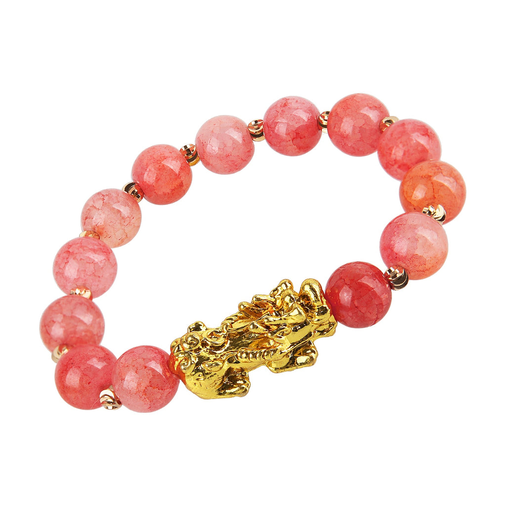 Stone Beads Bracelet Men Women Unisex Chinese Feng Shui Pi Xiu Obsidian Wristband Gold Wealth & Good Luck Pixiu Women Bracelets