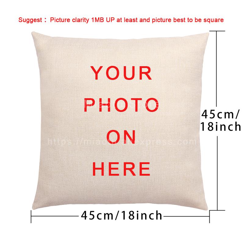 Pets Linen Custom Cushion Covers Baby Personalized Pillow Case Family Customized Pillow Cover for Sofa Brand Logo Pillowcases