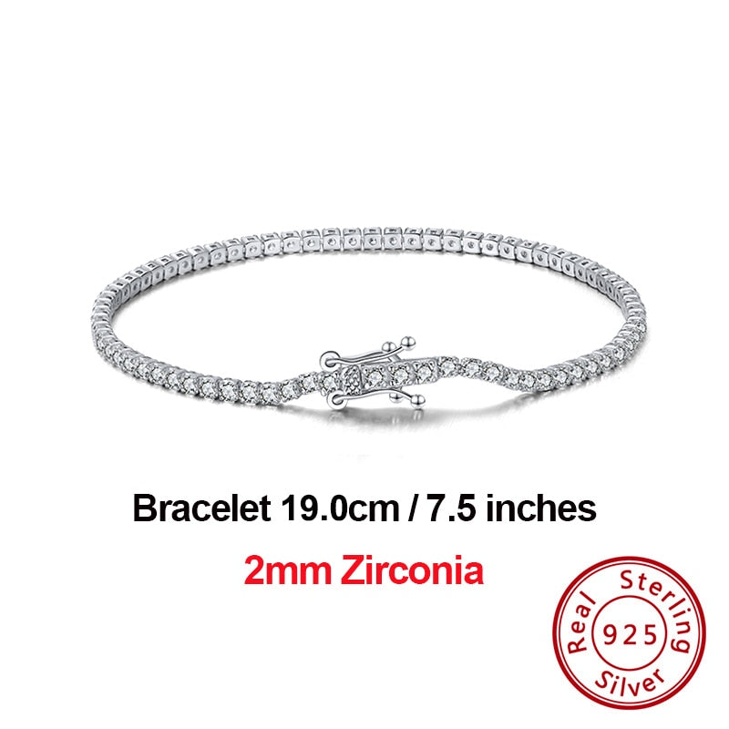 Rinntin SB94 Tennis Bracelet - 100% Real 925 Sterling Silver with AAAA Austrian Cubic Zirconia - Fine Jewelry for Women