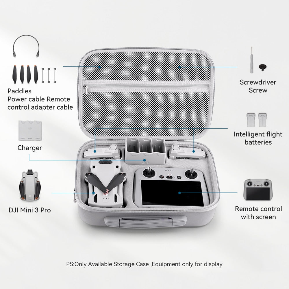 Storage Bag for DJI Mini3 Pro Portable Carrying Case  Mini3 Pro Drone Accessories PU Leather Splash-proof Shoulder Bag