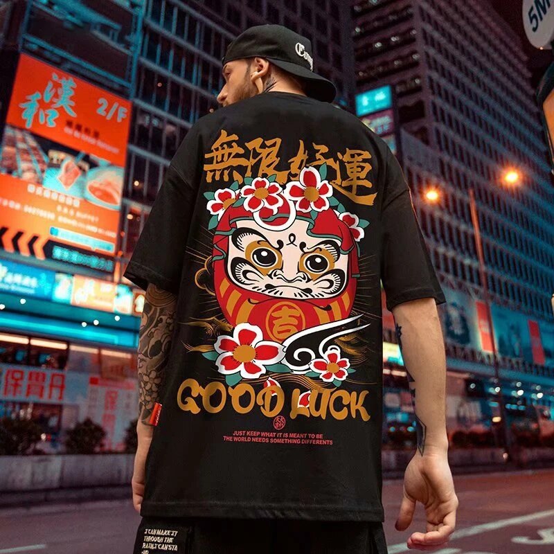 Funny Good Luck Graphic T Shirt For Men Summer Short Sleeve T-Shirt Hip Hop Y2k Tshirt Casual Tops Mens Streetwear Tee Shirt