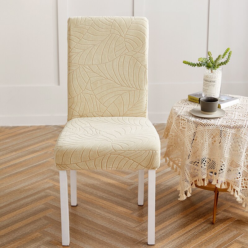 Chair Cover Jacquard For Dinning Room Leaf Pattern Chair Slipcover housse de chaise