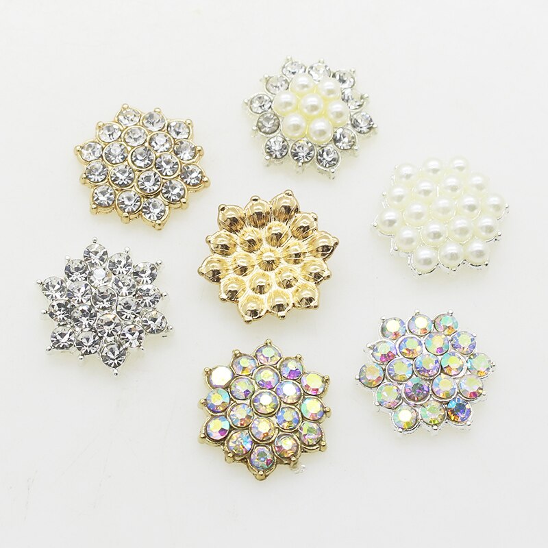 Best Selling Shiny Alloy10pcs/ set Rhinestone Pearl Jewelry Decorations Holiday Handmade Creative Products Accessories Wholesale