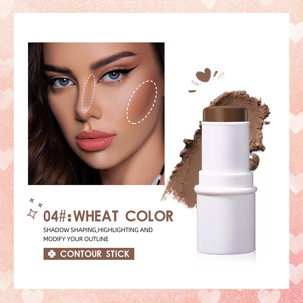 QIBEST Highlighter Bronzer Stick Makeup Face 4 Colors Corrector Contour Stick Face Contour Face Illuminator Cosmetic Highlight