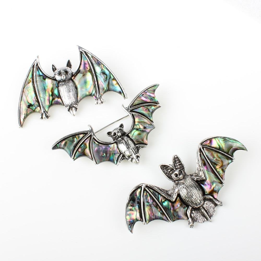 Shell Bat Brooch Natural Abalone white Shell Bat-shaped Brooch Men and Women Fashion Wild for Jewelry Making DIY Accessories