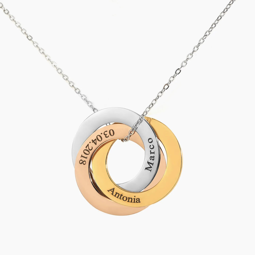 Necklace For Women Family Necklace Personalized Gift Linked Circle Necklaces Custom Children Name Eternity Necklace Mother Gift