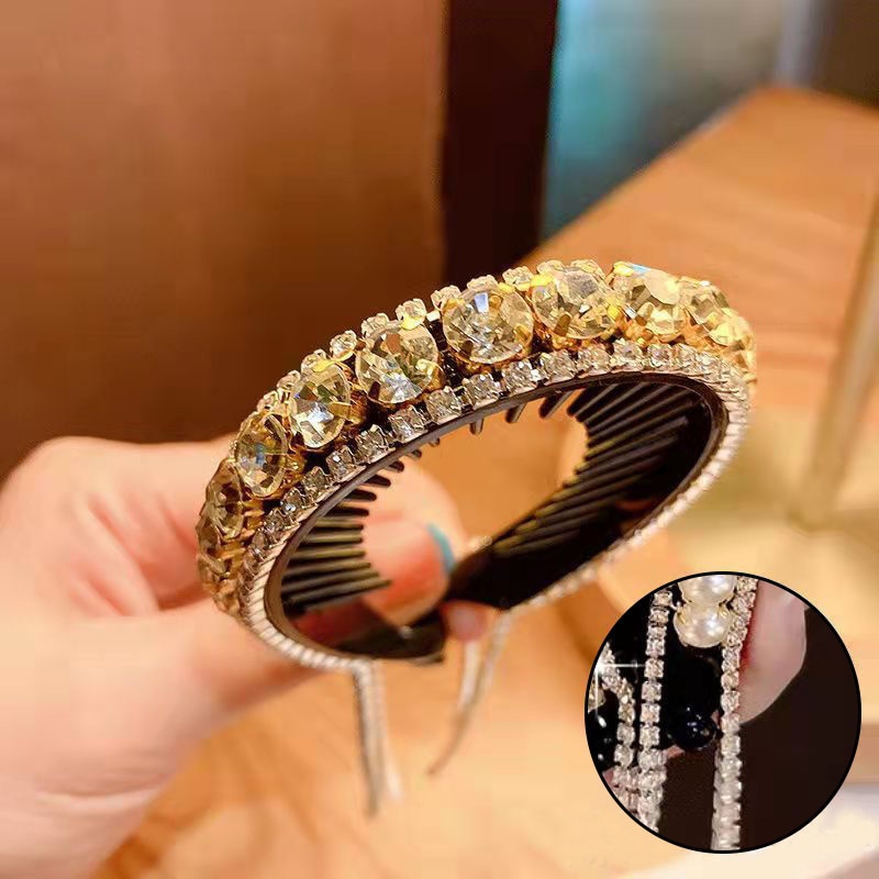 Women Elegant Luxury Rhinestone Tassel Ponytail Hair Claws Hair Clips Barrettes Hairpin Headband Fashion Hair Accessories