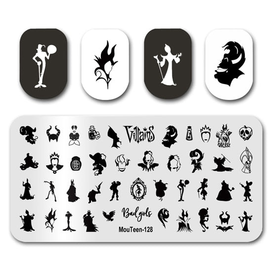 Nail Stamping MouTeen148 Cartoon Big Size Head Disney Nail Plates Stamp King Manicure Set For Nail Art Stamping